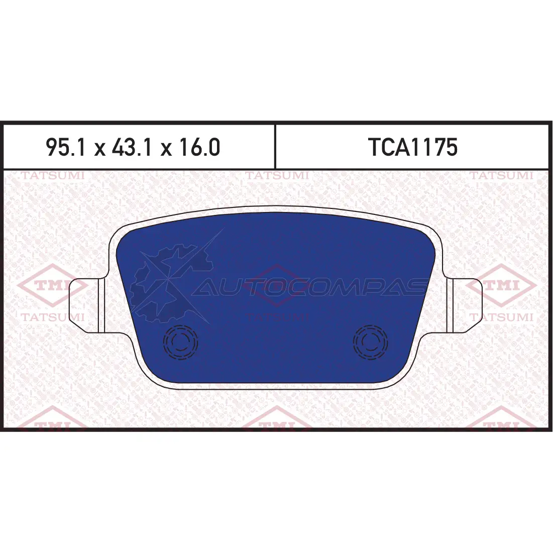 Колодки тормозные дисковые задние TATSUMI X16Z9 4B TCA1175 1439827660 изображение 0
