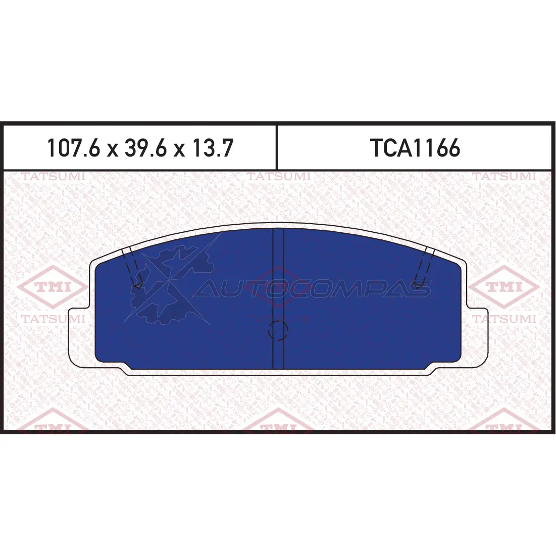 Колодки тормозные дисковые задние TATSUMI TCA1166 I8 DTVQ 1439838131 изображение 0