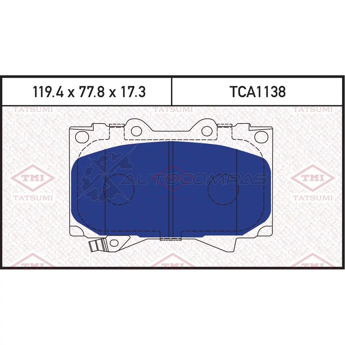 Колодки тормозные дисковые передние TATSUMI 1439831405 TCA1138 8JNI LN изображение 0
