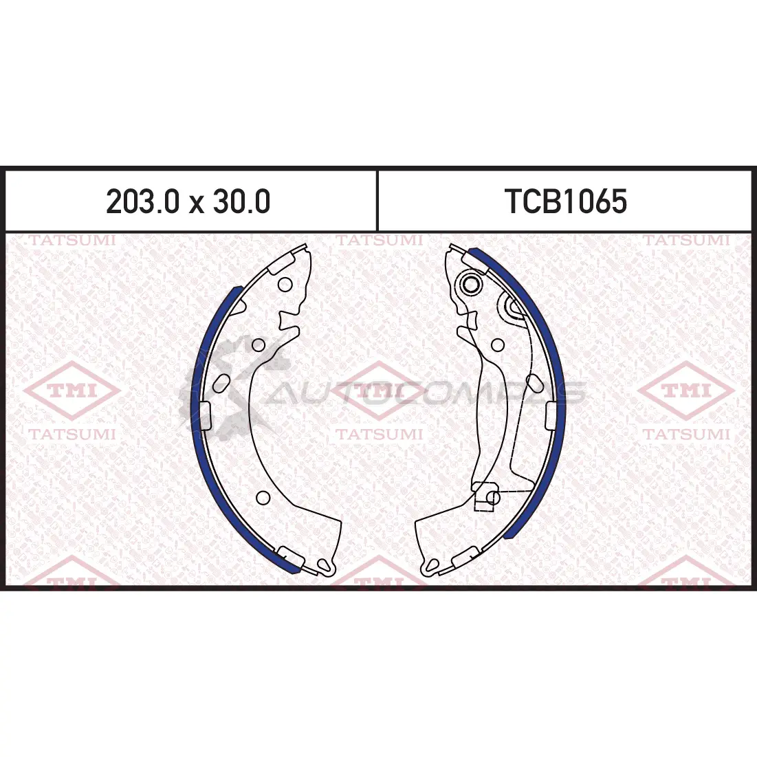 Колодки тормозные барабанные TATSUMI TCB1065 1439839715 298L DA изображение 0