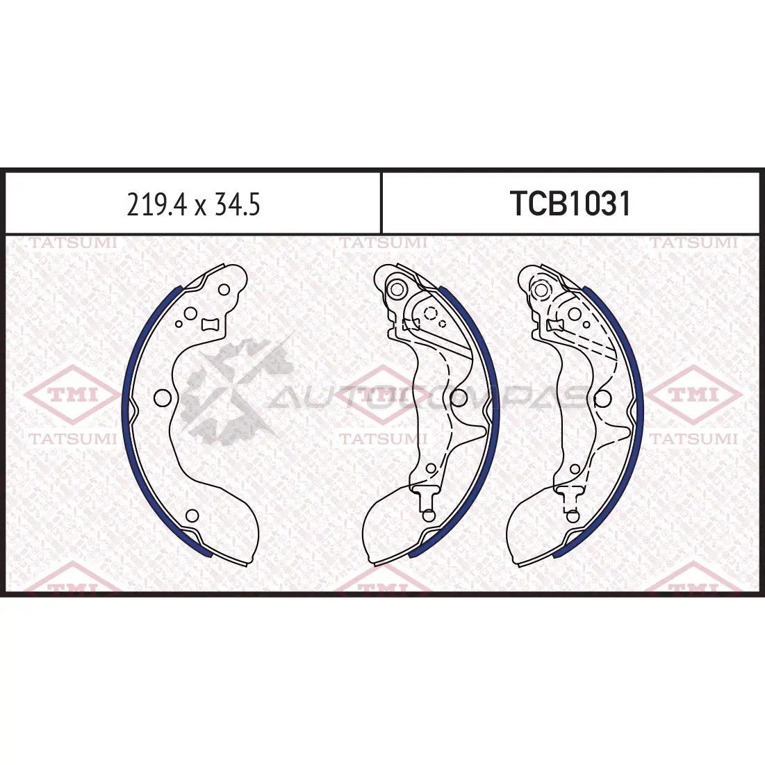 Колодки тормозные барабанные TATSUMI TCB1031 1439833114 0FDJ 1