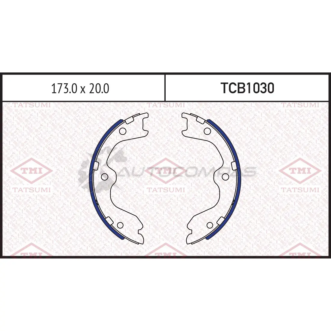 Колодки тормозные барабанные TATSUMI TCB1030 1439835521 DN E4D