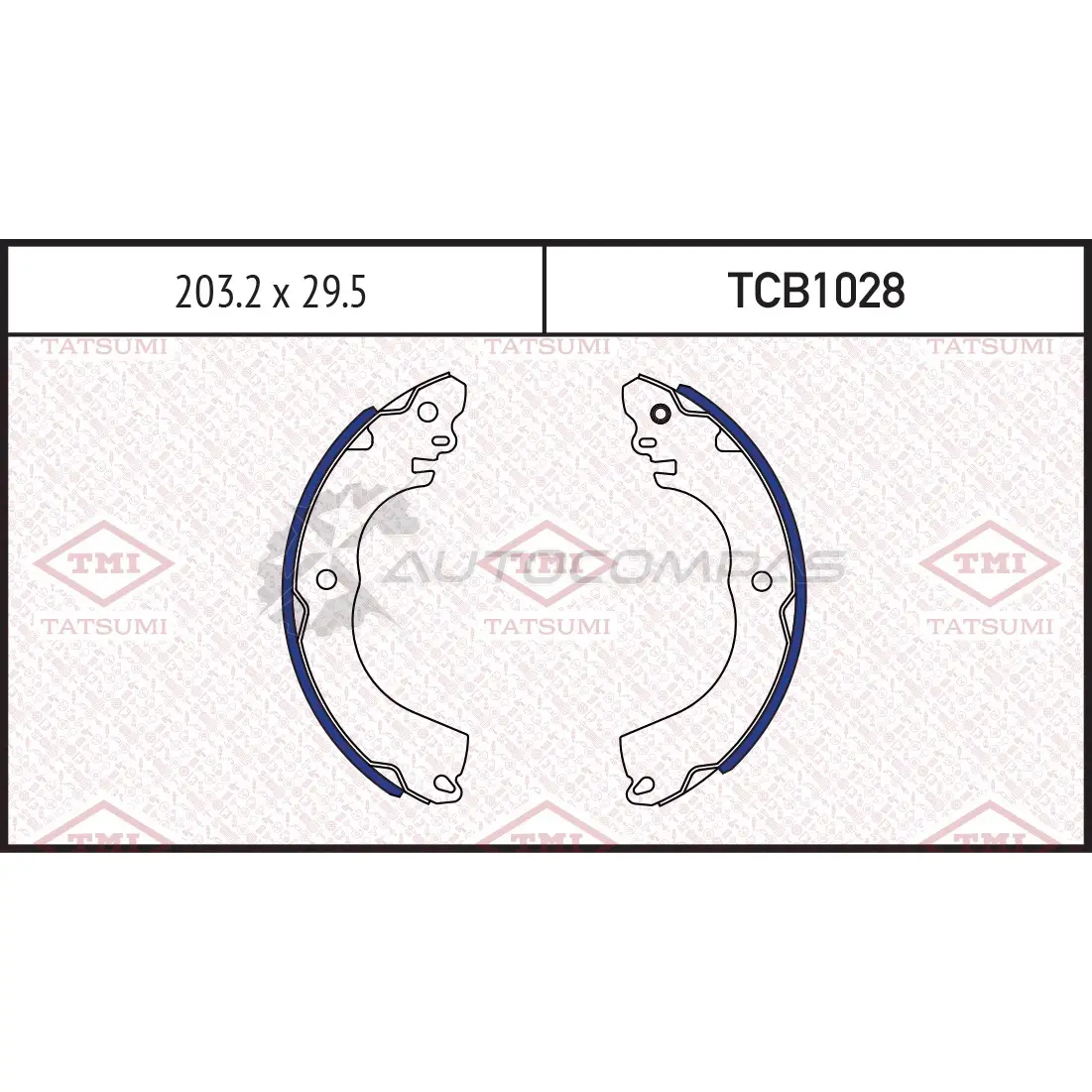 Колодки тормозные барабанные TATSUMI 1439835520 TCB1028 Y4ZA B
