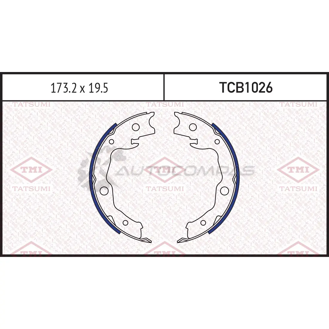 Колодки тормозные барабанные TATSUMI 1439831436 TCB1026 RGV 7S