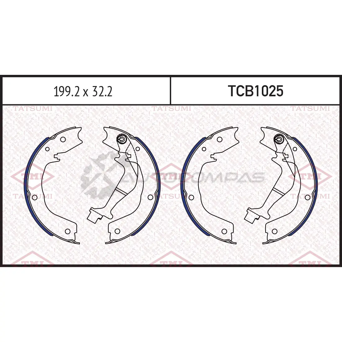 Колодки тормозные барабанные TATSUMI XH5O PWY TCB1025 1439836718