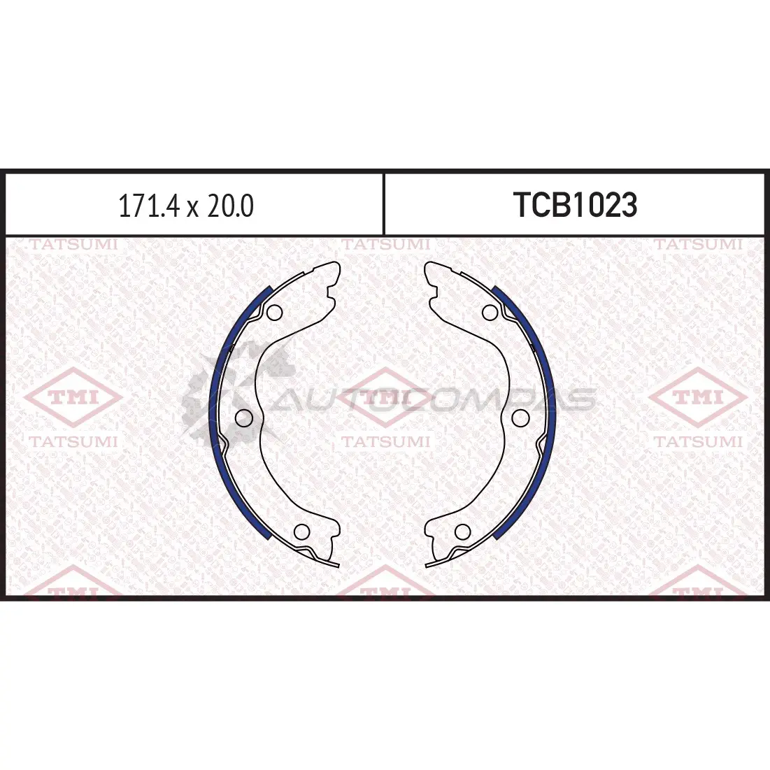 Колодки тормозные барабанные TATSUMI 7GV 01DR TCB1023 1439835517