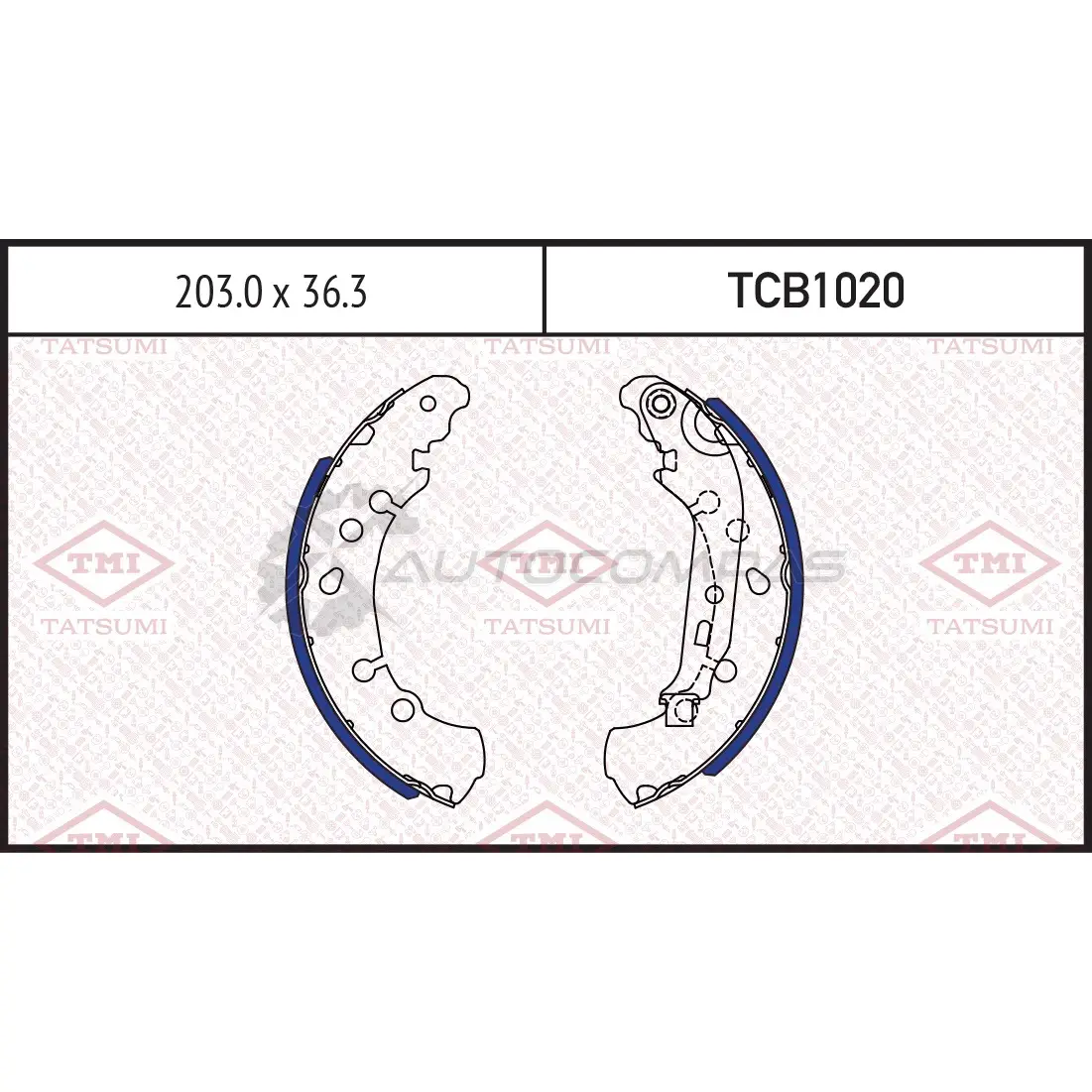 Колодки тормозные барабанные TATSUMI 1439831433 8OO AUFR TCB1020