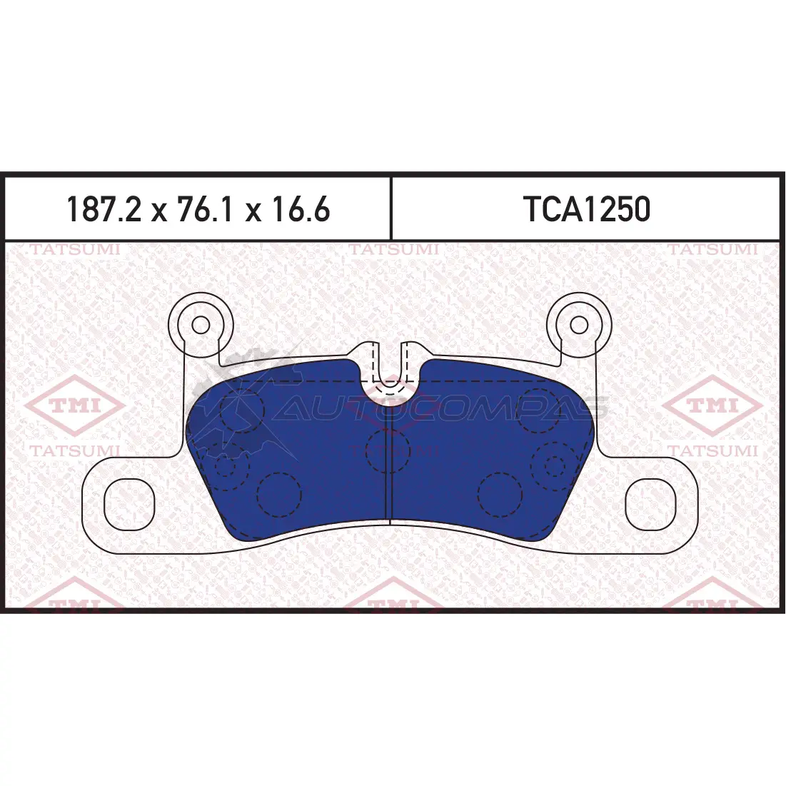 Колодки тормозные дисковые задние TATSUMI 1439828989 TCA1250 X D9O0 изображение 0