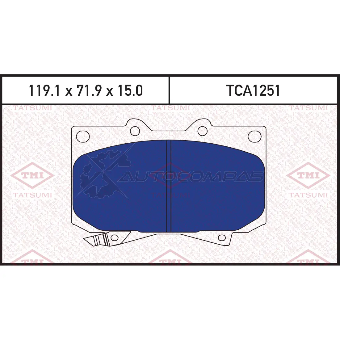 Колодки тормозные дисковые передние TATSUMI 1439831422 TCA1251 5 32FXV изображение 0