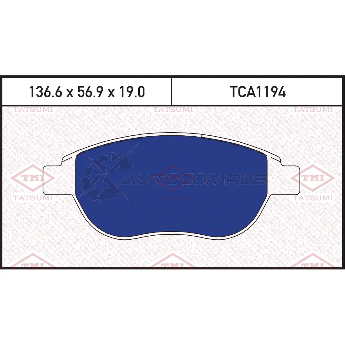 Колодки тормозные дисковые передние TATSUMI TCA1194 1439831411 ZBYM SV изображение 0