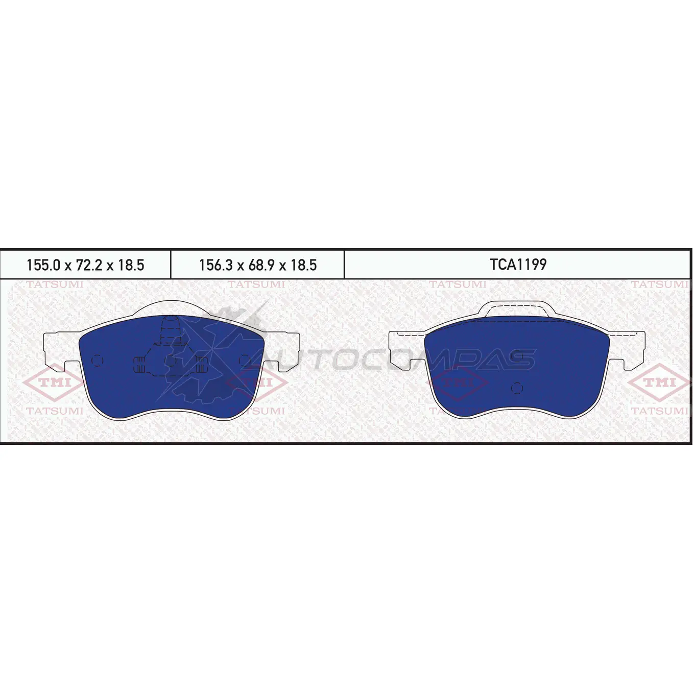 Колодки тормозные дисковые передние TATSUMI 1439827661 SIMUU 9 TCA1199