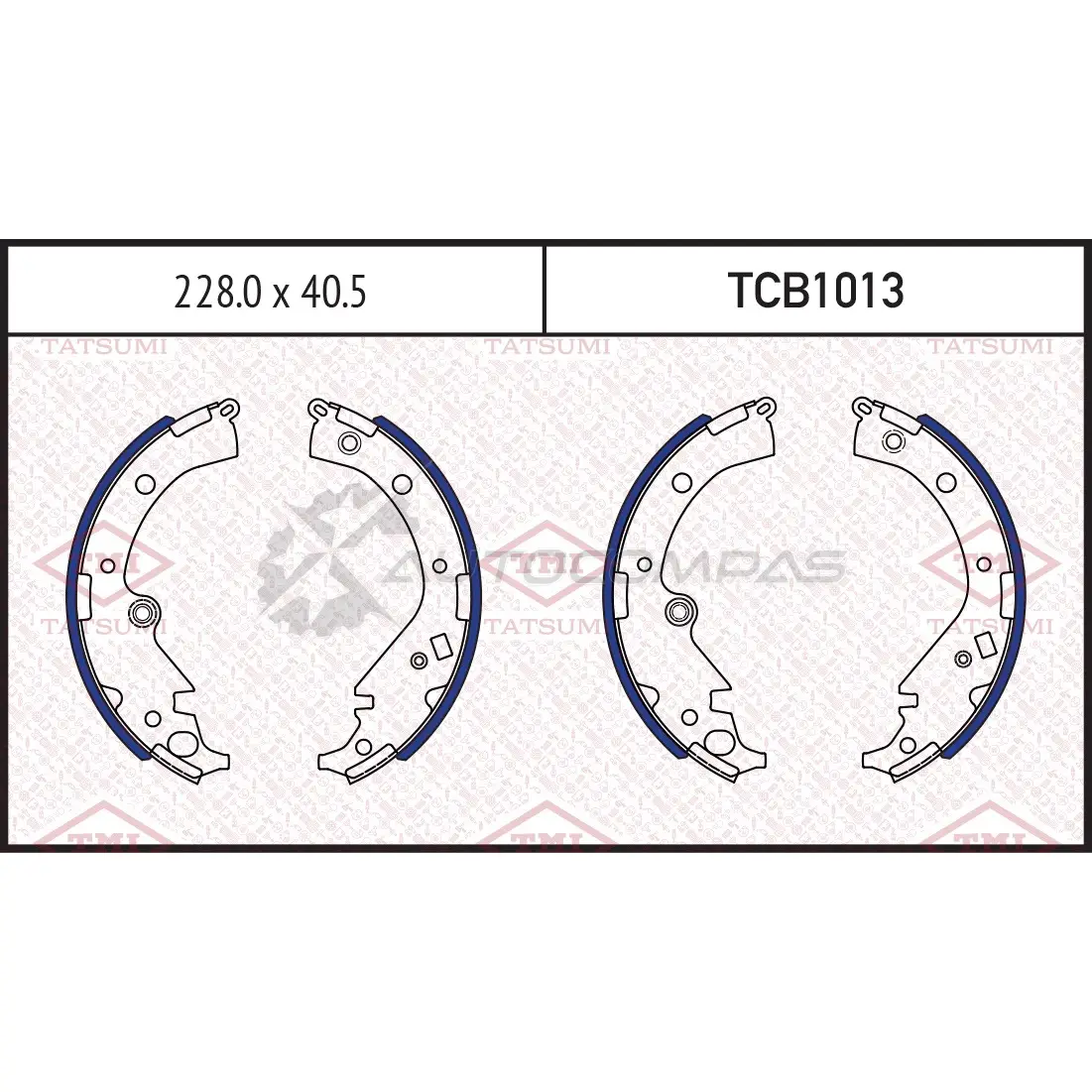 Колодки тормозные барабанные TATSUMI TCB1013 1439831431 M4Q 5R изображение 0