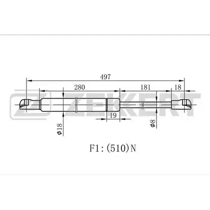 Амортизатор багажника, упор задней двери ZEKKERT GF-1534 1275162667 6 T30L O470E