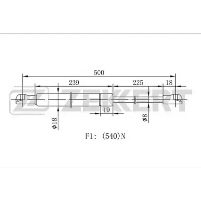 Амортизатор багажника, упор задней двери ZEKKERT ERZ 89VU 4GP1L6 GF-1563 1275162829