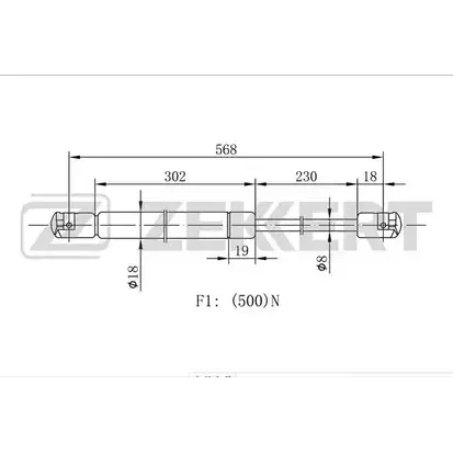 Амортизатор багажника, упор задней двери ZEKKERT JI3P0E 1275162987 9EL W1 GF-1594