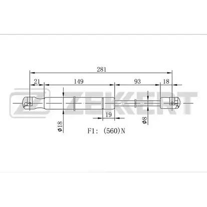 Амортизатор багажника, упор задней двери ZEKKERT 84N960F 1275164241 J QQI45E GF-1897 изображение 0