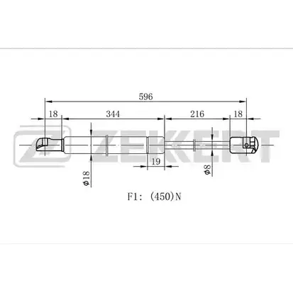 Амортизатор багажника, упор задней двери ZEKKERT 1275165113 K82 ZA9V 7TRQ1 GF-2040