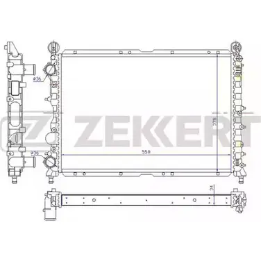 Радиатор охлаждения двигателя ZEKKERT VT4YB0J TVA BFPM MK-1245 1275188321 изображение 0