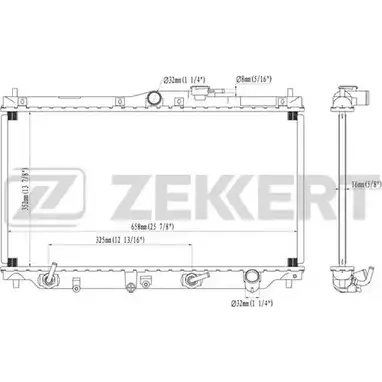 Радиатор охлаждения двигателя ZEKKERT MK-1315 1275189231 5EB UL 1EKWG14
