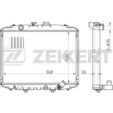 Радиатор охлаждения двигателя ZEKKERT UIJ WV 1275190051 81IKIU MK-1368 изображение 0