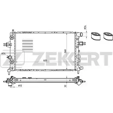 Радиатор охлаждения двигателя ZEKKERT MK-1381 1TFLJ XE2T0 9F 1275190143