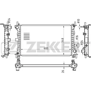 Радиатор охлаждения двигателя ZEKKERT 1275190279 HYV6 M9Z MK-1392 KJS3GSM