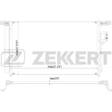 Радиатор кондиционера ZEKKERT 1275192203 MU8N WG MK-3154 X3OJR изображение 0