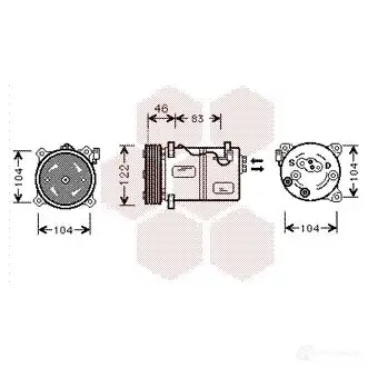 Компрессор кондиционера VAN WEZEL 605 9K095 484554 8B8PH5 5900K095