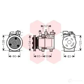 Компрессор кондиционера VAN WEZEL HQAT0J 486254 8200K264 6082K26 4