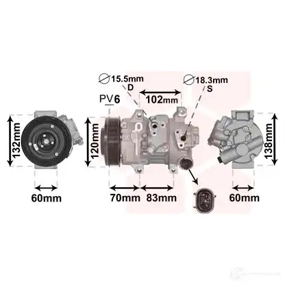 Компрессор кондиционера VAN WEZEL 479946 5300K627 G 6ZCONX 5410909498696