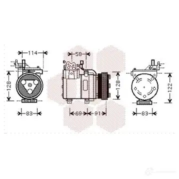 Компрессор кондиционера VAN WEZEL 1O1WIMD 6082K1 96 486233 8200K196 изображение 0