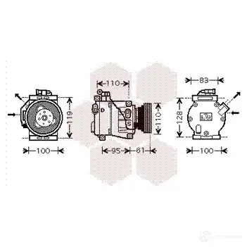 Компрессор кондиционера VAN WEZEL 6 043K368 VK1TX 476274 4300k368