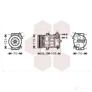 Компрессор кондиционера VAN WEZEL 3700K418 LJXCC6 6037 K418 472377