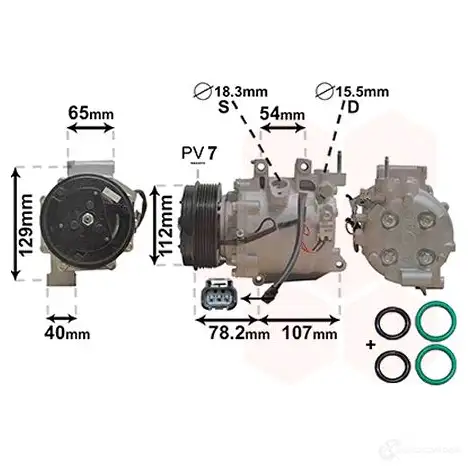 Компрессор кондиционера VAN WEZEL 2500K311 5410909529789 RWLD 3WW 1208125473 изображение 1