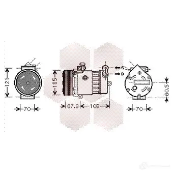 Компрессор кондиционера VAN WEZEL 472400 60 37K477 J6SVMLJ 3700K477