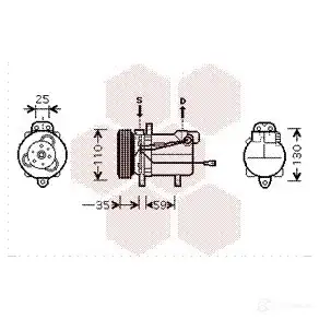 Компрессор кондиционера VAN WEZEL 5200K069 6 052K069 662M3 479179 изображение 0