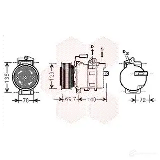 Компрессор кондиционера VAN WEZEL 6003K 312 456479 0300k312 I40WXAN