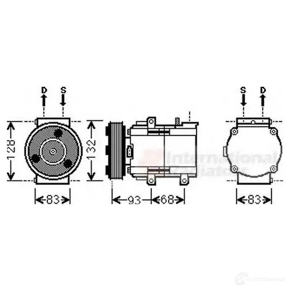 Компрессор кондиционера VAN WEZEL 1800k435 6018K43 5 I211V 464631 изображение 0