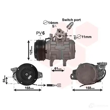 Компрессор кондиционера VAN WEZEL 60 74K030 G2TGT 485045 7400k030
