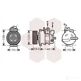 Компрессор кондиционера VAN WEZEL 600 3K284 456475 0300K284 DU13N8
