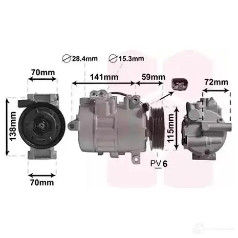 Компрессор кондиционера VAN WEZEL 83W4 10A 5410909610463 5801K701 481920 - Изображение 1