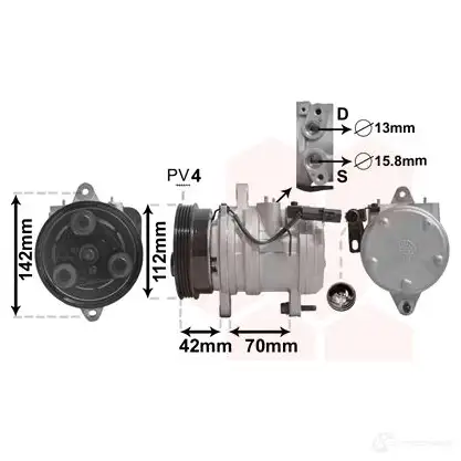 Компрессор кондиционера VAN WEZEL RQ 2APJ 487174 5410909477868 8300K168 изображение 0