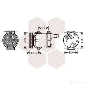 Компрессор кондиционера VAN WEZEL HJ17SBY 4300K369 6043K3 69 476275 изображение 1