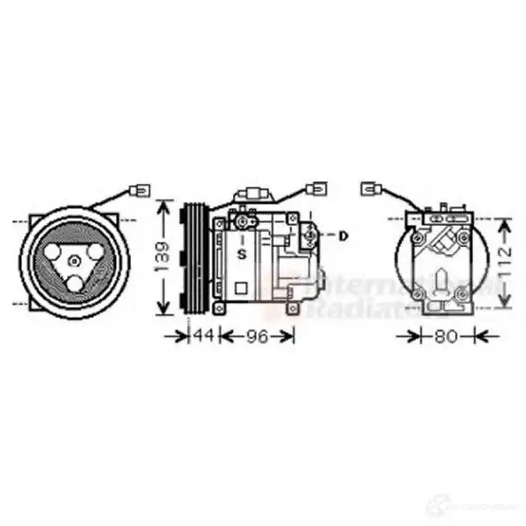 Компрессор кондиционера VAN WEZEL 4KV2O4O 467542 2700k198 6 027K198