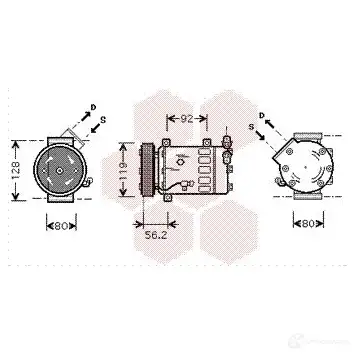 Компрессор кондиционера VAN WEZEL PMR GH 5410909339593 0900k237 460320 изображение 0