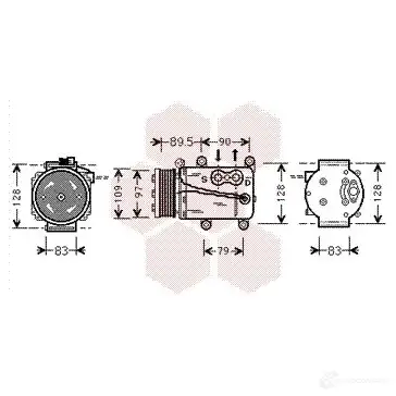 Компрессор кондиционера VAN WEZEL FHGQW 464589 6018K0 82 1800K082 изображение 0