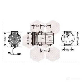 Компрессор кондиционера VAN WEZEL BWT0U 464595 6018 K276 1800K276 изображение 0