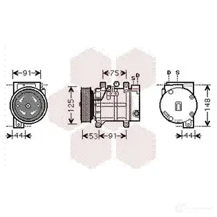 Компрессор кондиционера VAN WEZEL 6013K 259 1300K259 H9XRE37 461830 изображение 0