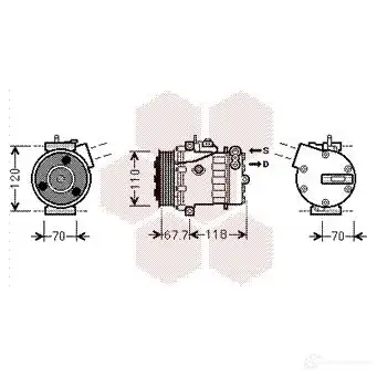 Компрессор кондиционера VAN WEZEL 6017K38 4 KWYIWM 463509 1700K384 изображение 0