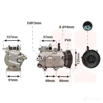 Компрессор кондиционера VAN WEZEL 8200K215 0HBEIO 486241 6 082K215
